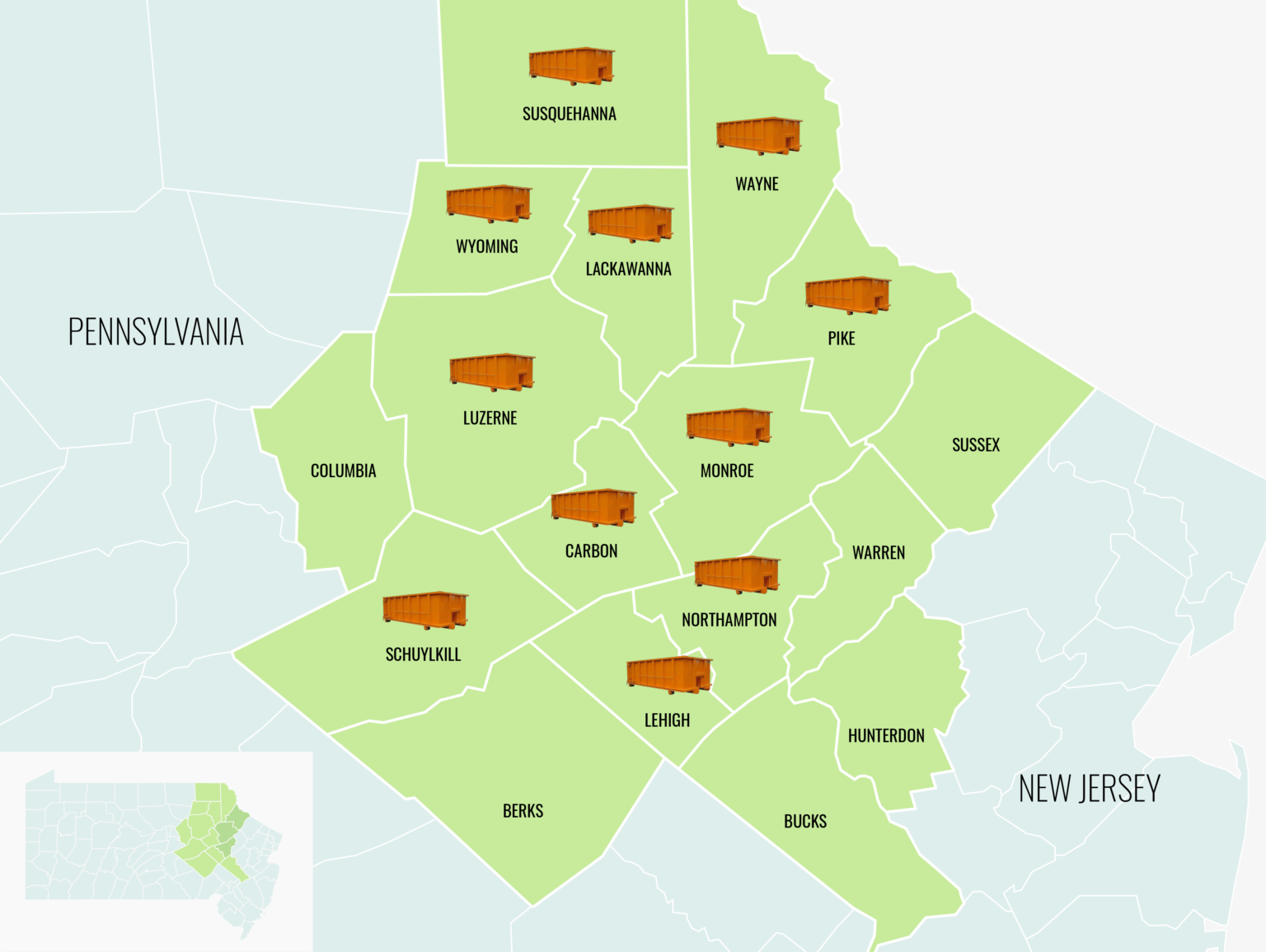 Dumpster Rental Swiftwater. PA Blakeslee, PA, Broadheadsville, PA